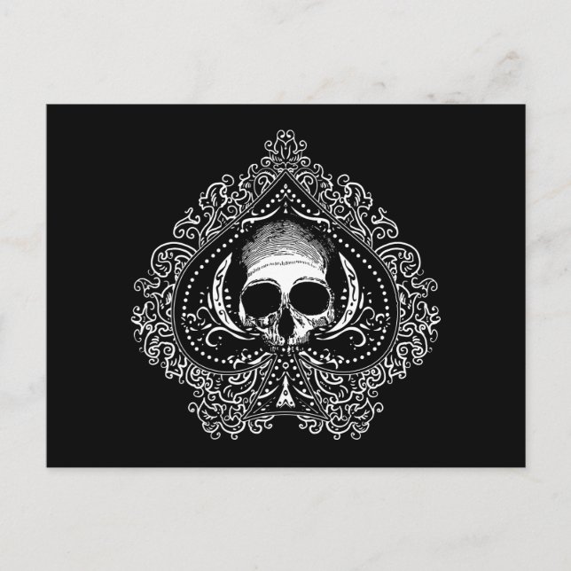 Skull Ace of Spades Postcard (Front)