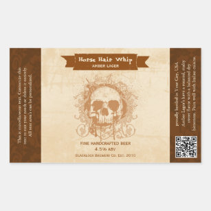 Skull Amber Lager Custom Beer Labels