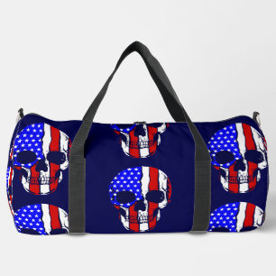 skull american flag skeleton patriotic duffle bag