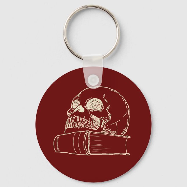 Skull and a book key ring (Front)