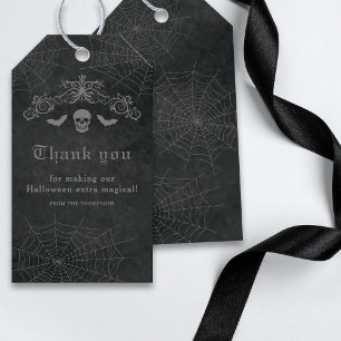 Skull And Bats Dark Gothic Halloween Thank You Gift Tags