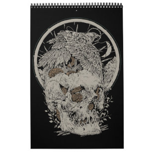 Skull and Bird Intricate Design Calendar