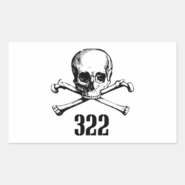 Skull and Bones 322 Rectangular Sticker (Front)