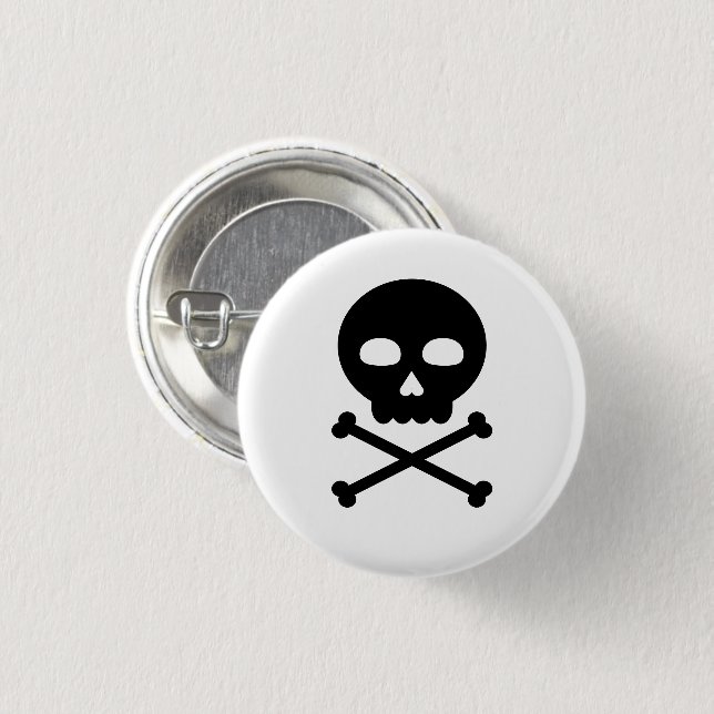 Skull and Bones 3 Cm Round Badge (Front & Back)