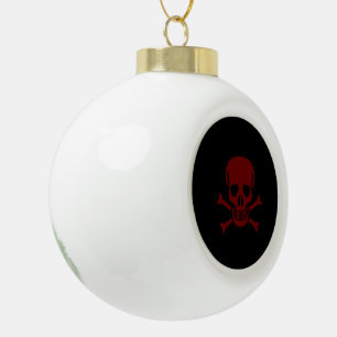Skull and Bones Ceramic Ball Christmas Ornament