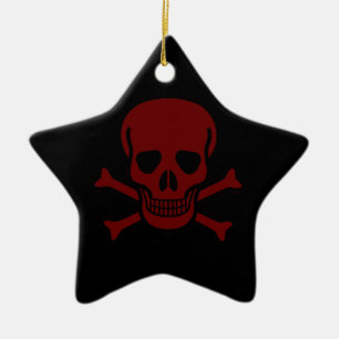 Skull and Bones Ceramic Tree Decoration