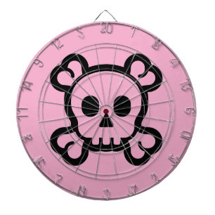 Skull and bones girly pink dart board design