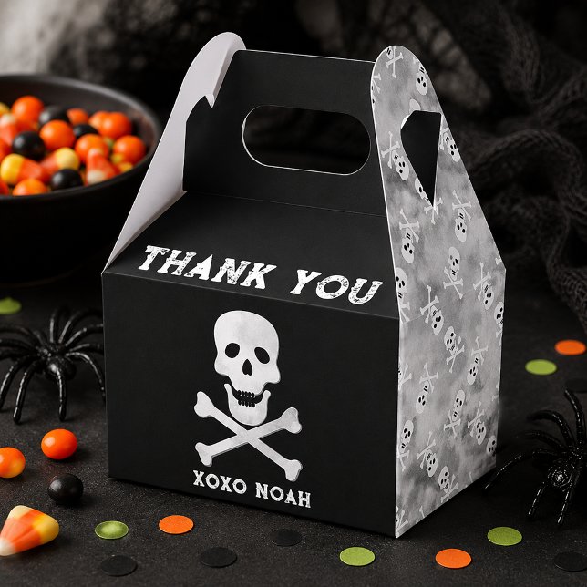 Skull and Bones Halloween Birthday Favour Box (Favor Box)