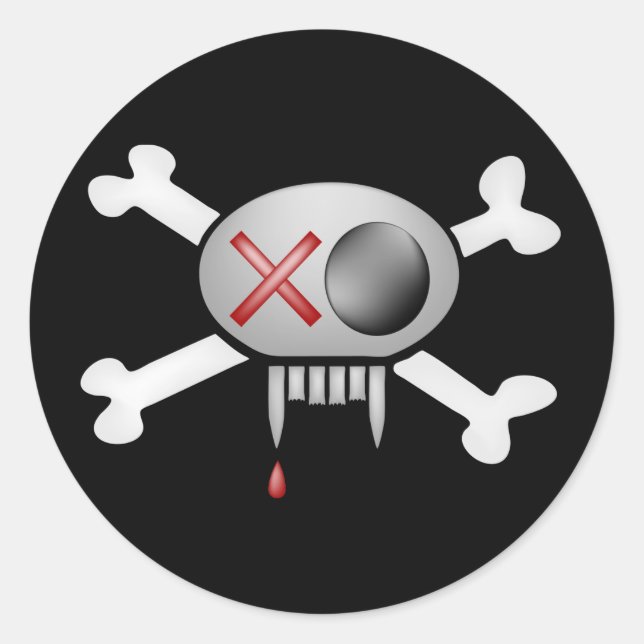 Skull and Bones Halloween Sticker (Front)