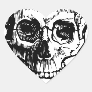 Skull and Bones Heart Sticker