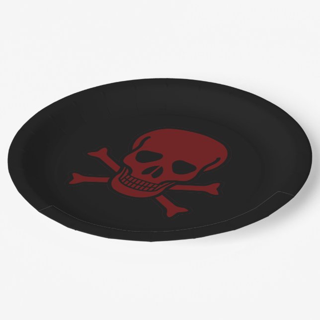 Skull and Bones Paper Plate (Angled)