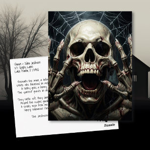 Skull and Bones   Spooky Halloween Greetings Postcard