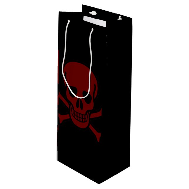 Skull and Bones Wine Gift Bag (Front Angled)