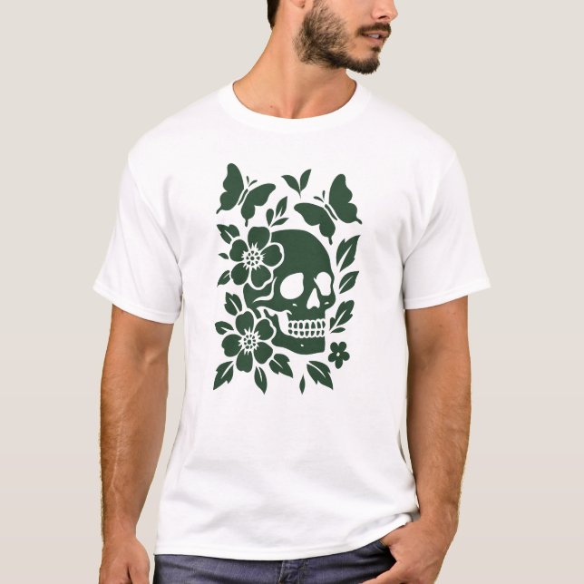 Skull and Butterflies T-Shirt (Front)