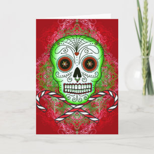 Skull and Candy Canes Card