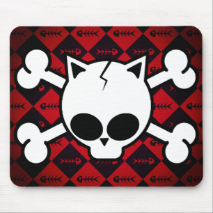 Skull and Cat Bones Mouse Mat