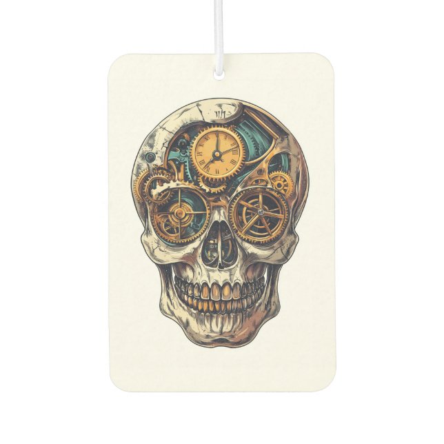 Skull and Clock Timekeeper Car Air Freshener (Front)