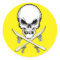 Skull and Cross Boards Yellow Sticker