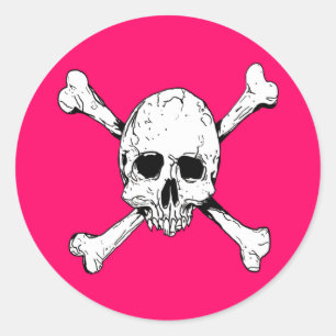 Skull and Cross Bones Classic Round Sticker