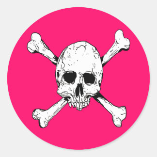 Skull and Cross Bones Classic Round Sticker