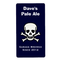 Skull and Cross Bones Mini Beer Label
