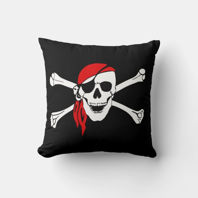 Skull and Cross Bones Pirate Cushion (Front)