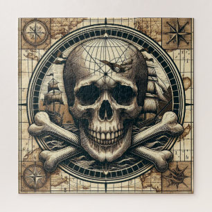 Skull And Cross Bones Sailing Ship 1 Jigsaw Puzzle