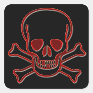 Skull and Cross Bones Square Sticker