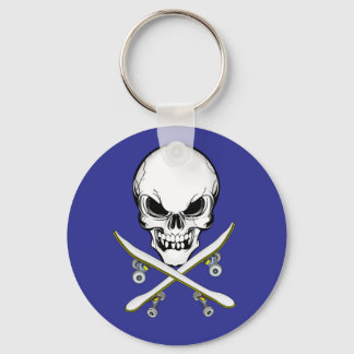 Skull and Cross Skateboards  Keychain