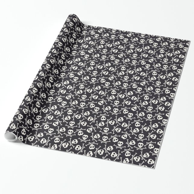 Skull and Crossbone Wrapping Paper (Unrolled)