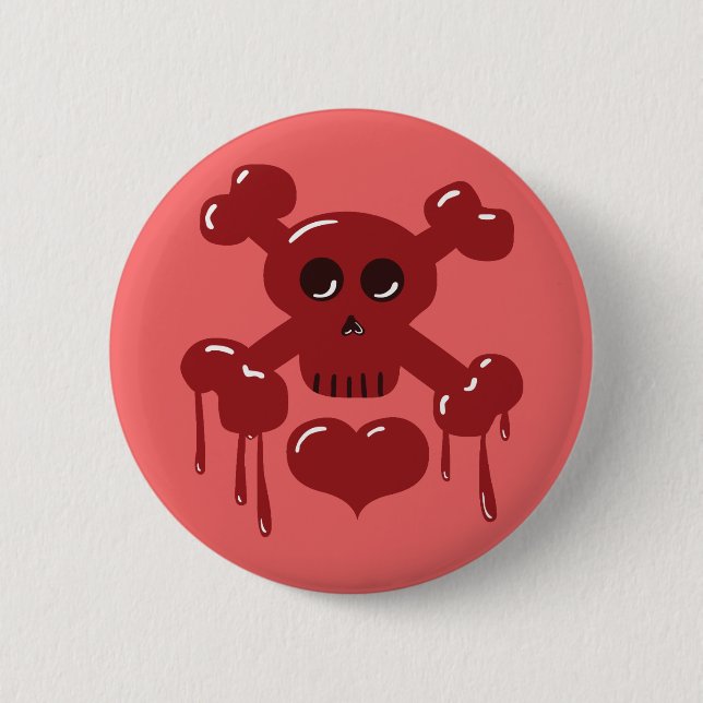 Skull and Crossbones 6 Cm Round Badge (Front)