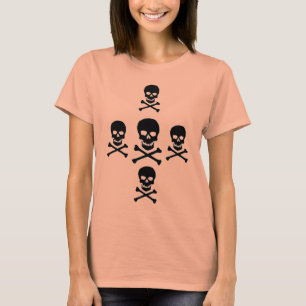 Skull and Crossbones Burnout Ladies Burnout Tee