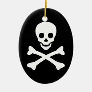 Skull and Crossbones Ceramic Tree Decoration