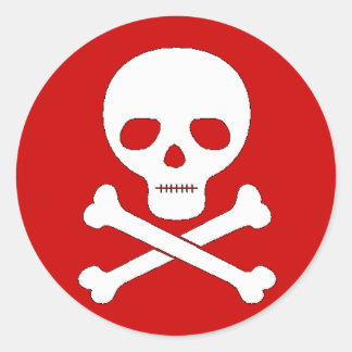 Skull and Crossbones Classic Round Sticker