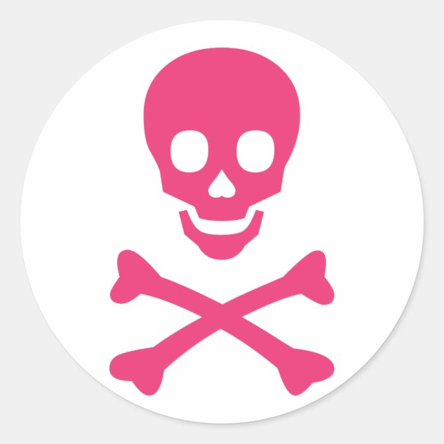Skull and Crossbones Classic Round Sticker (Front)