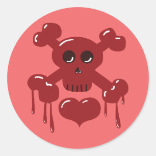 Skull and Crossbones Classic Round Sticker