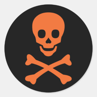 Skull and Crossbones Classic Round Sticker