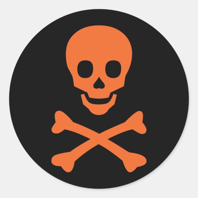 Skull and Crossbones Classic Round Sticker (Front)