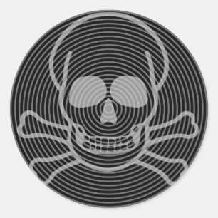 Skull and Crossbones Emblem Classic Round Sticker