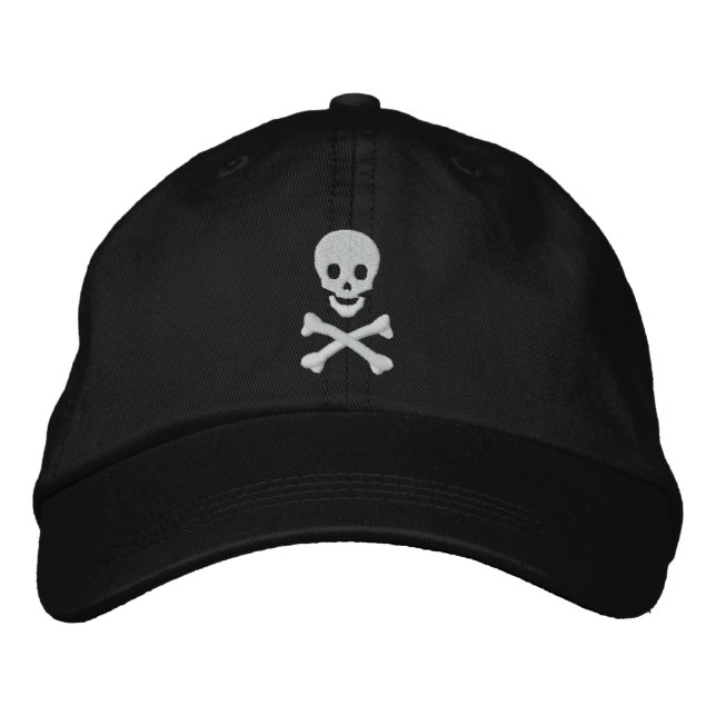 Skull and Crossbones Embroidered Hat (Front)