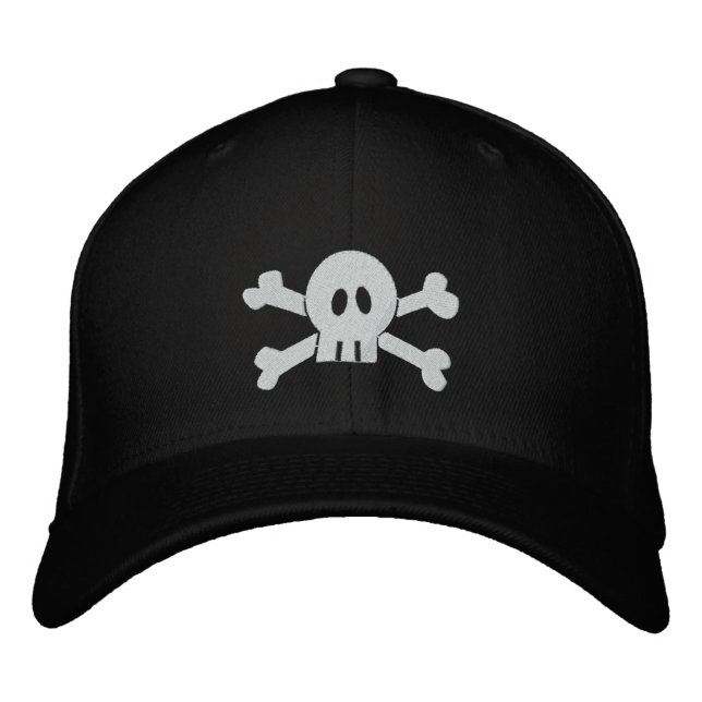 Skull and Crossbones Embroidered Hat (Front)