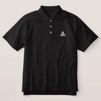 Skull and Crossbones Embroidered Polo Shirt Zazzle