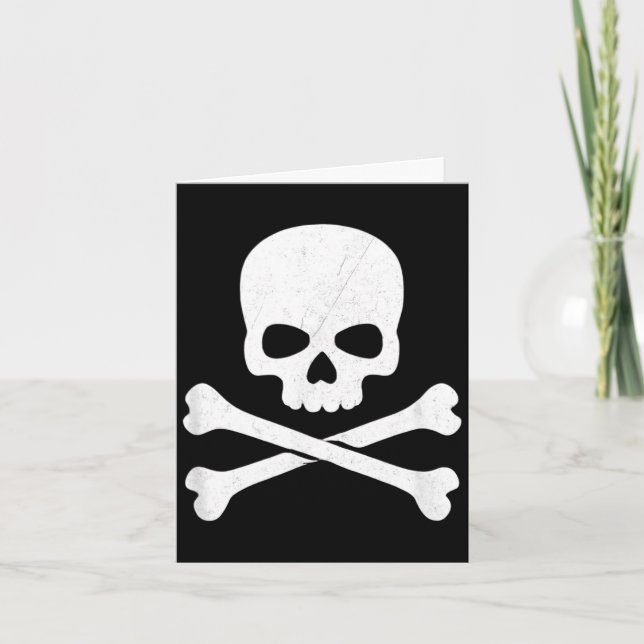 Skull and crossbones ghost pirate jolly roger card (Front)