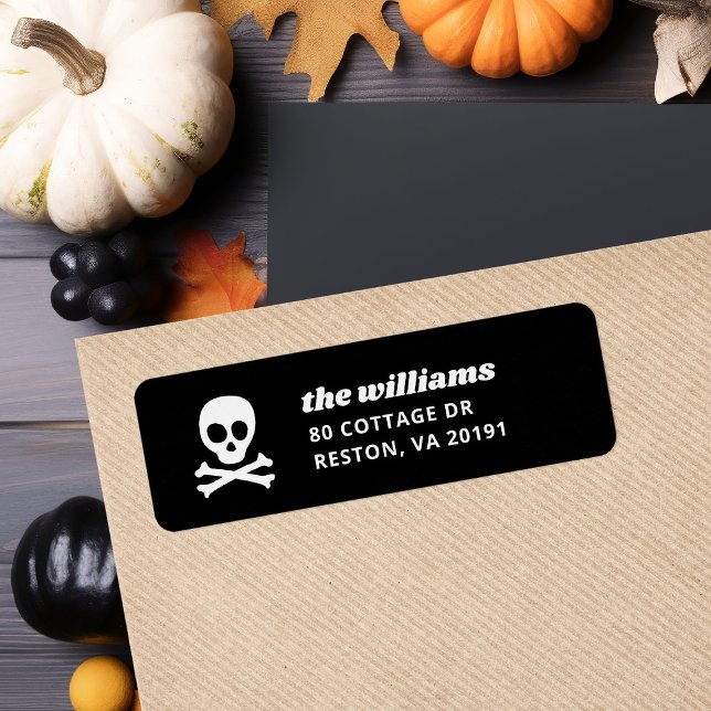 Skull and Crossbones Halloween Return Address (Creator Uploaded)