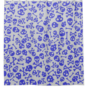 Skull and Crossbones Halloween Seamless Pattern Shower Curtain