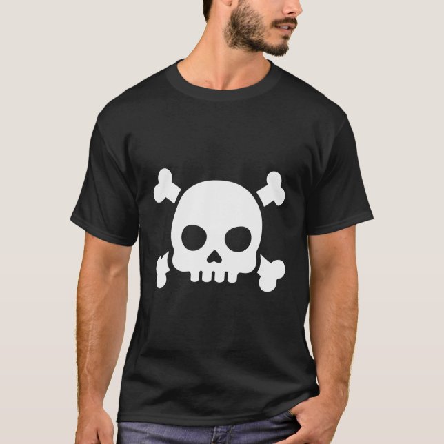 Skull And Crossbones Halloween T-Shirt (Front)