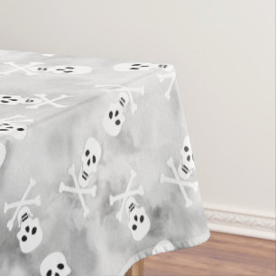 Skull and Crossbones Halloween Tablecloth