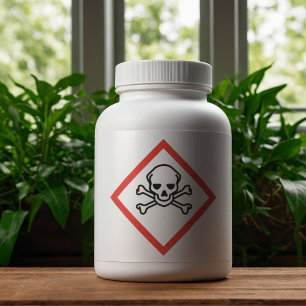 Skull and Crossbones Hazard Symbol Label