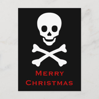 Skull and Crossbones Holiday Postcard