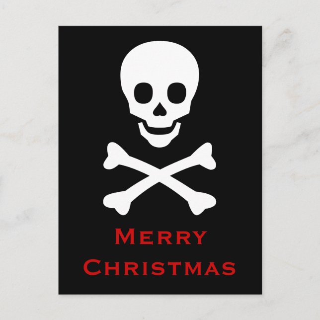 Skull and Crossbones Holiday Postcard (Front)
